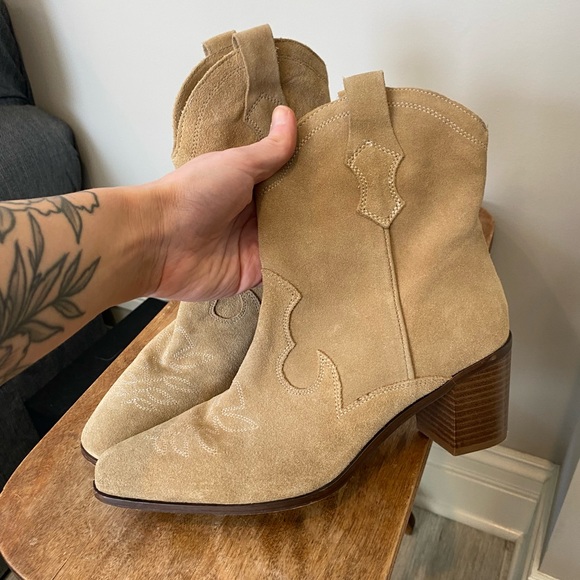 Zara Shoes Zara Suede Cowboy Boots Poshmark